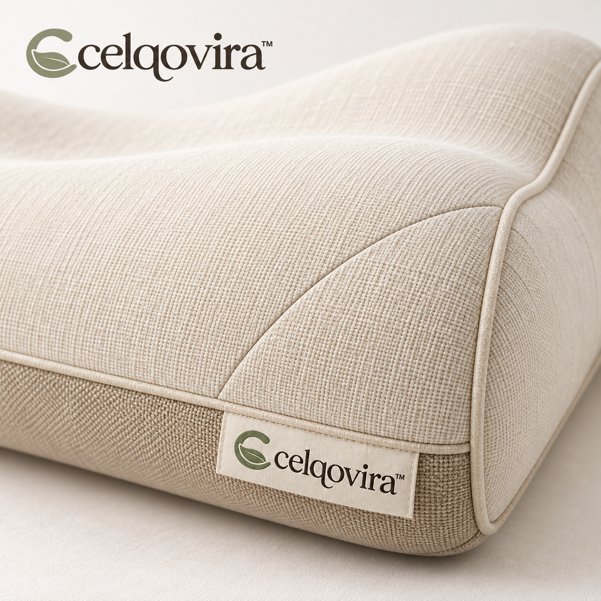 Celqovira™ DuneFold Contour Pillow — seam and fabric detail