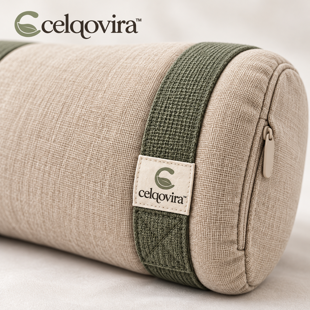 Celqovira™ RollAway Pack Pillow — seam and fabric detail