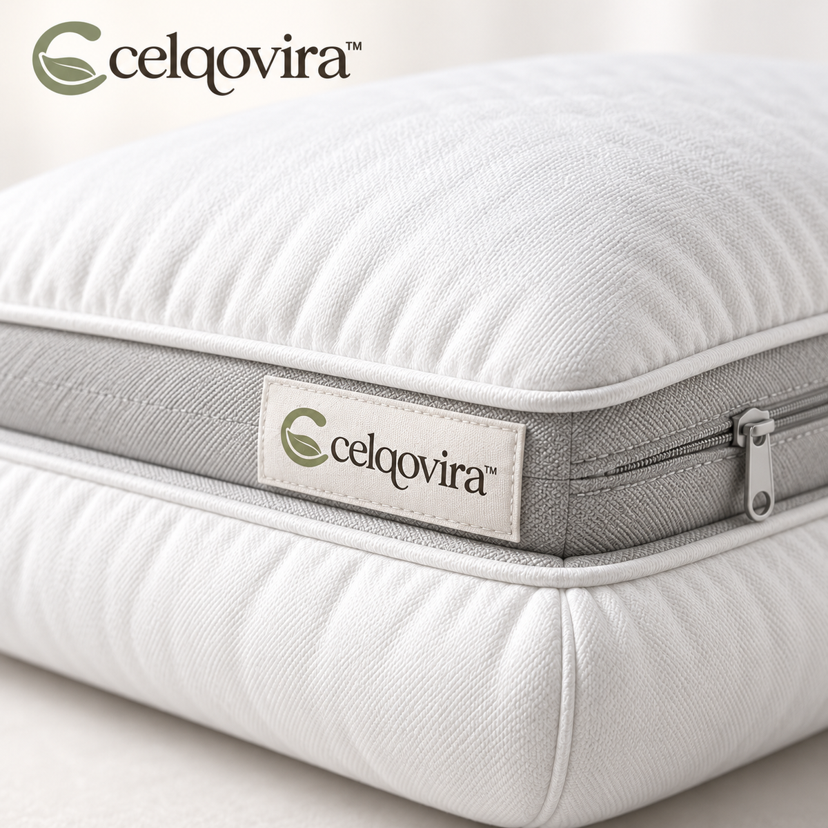 Celqovira™ SplitCloud Layer Pillow — seam and fabric detail