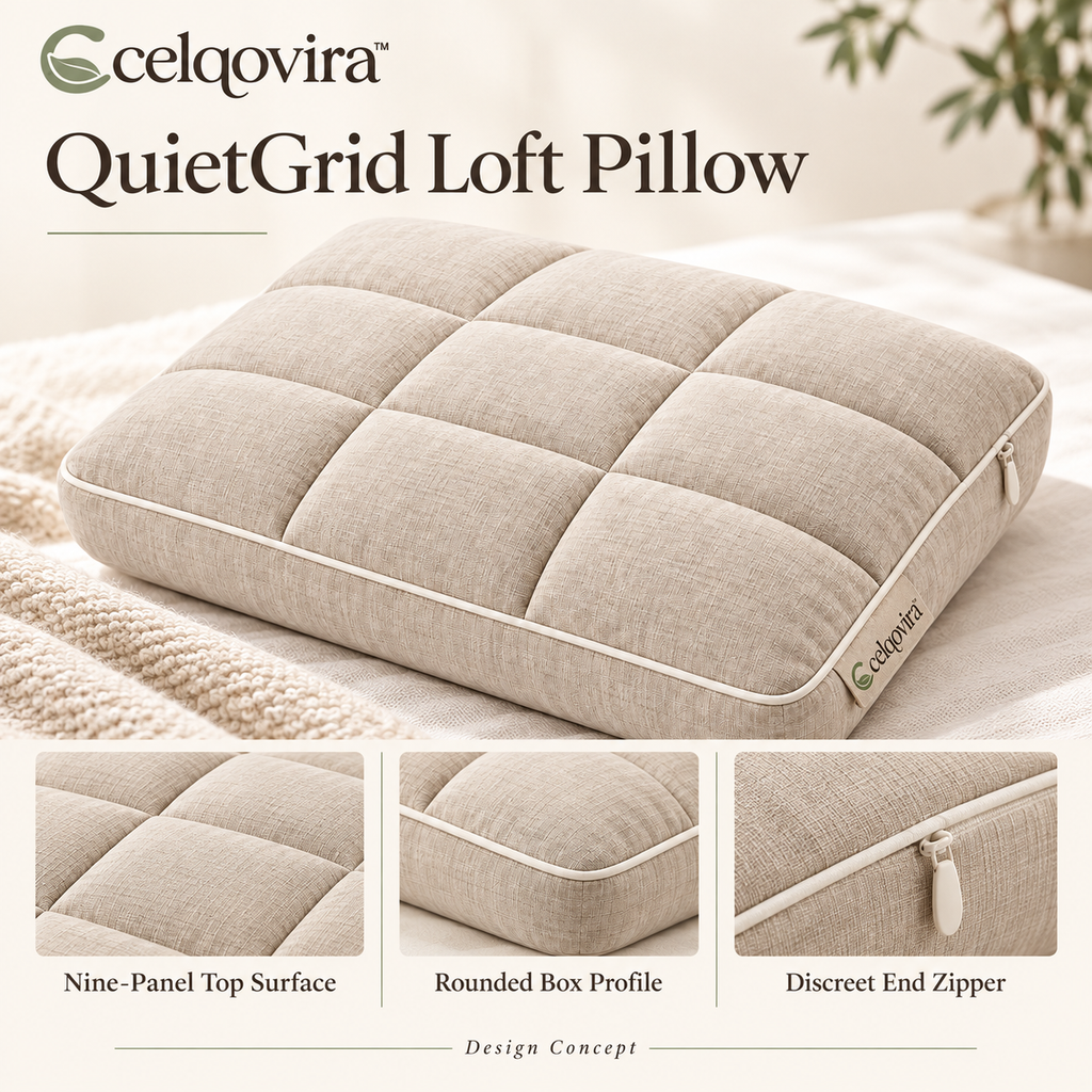 Celqovira™ QuietGrid Loft Pillow — design overview