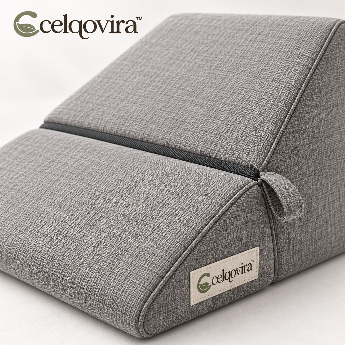 Celqovira™ FoldHarbor Wedge Pillow — seam and fabric detail