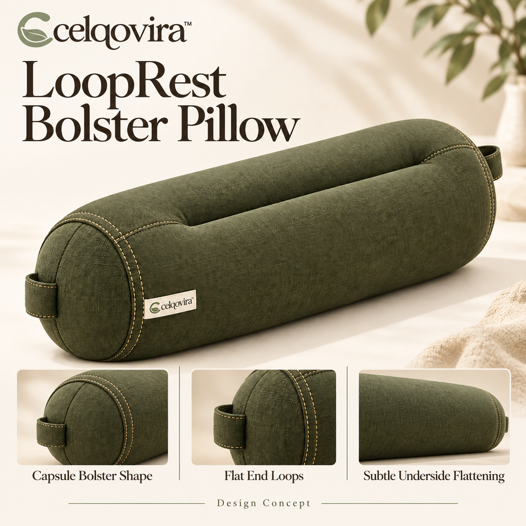 Celqovira™ LoopRest Bolster Pillow — design overview